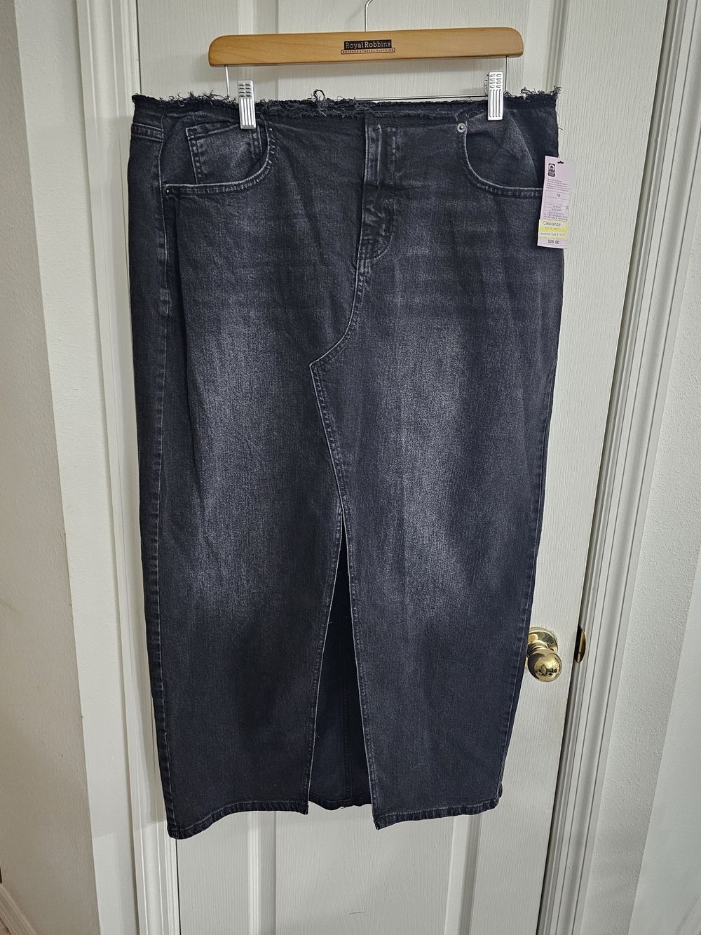 wild fable Washed Black Straight-Leg Jeans Skirt Hybrid
